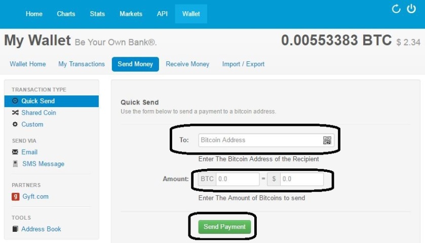 Sending Btc To Other Wallet Address From Blockchain Net Extra Income - 